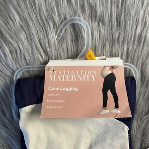 Destination Maternity Core‎ Legging Womens Size Large Blue Ultra Soft Ankle